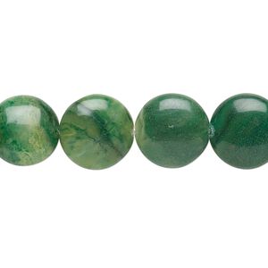 African aventurine 1pkg1, puffed flat round bead natural 8 inch 12mm