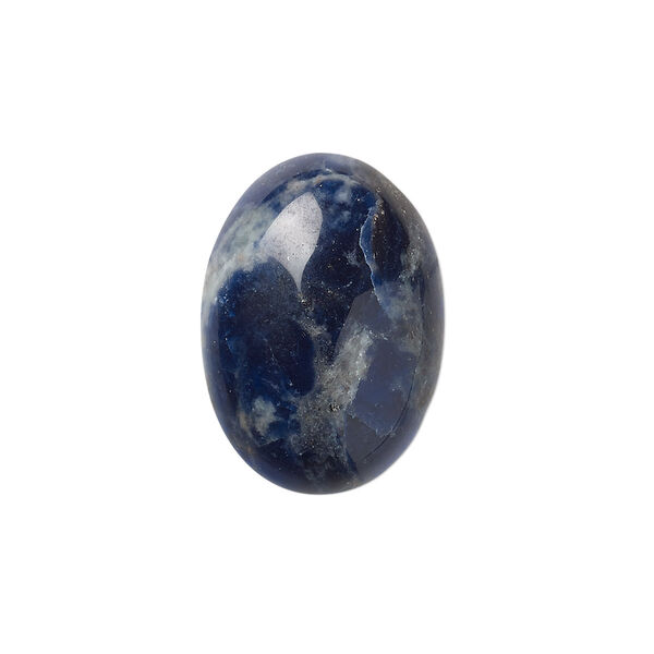Cabochon, sodalite (natural), 25x18mm calibrated oval, B grade, Mohs hardness 5 to 6. Sold per pkg of 2. image number 0