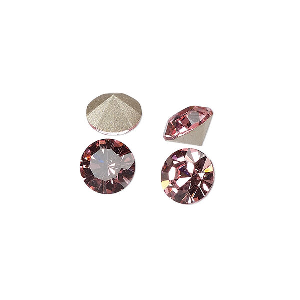 Chaton 48pk light rose foil back, Preciosa MAXIMA Czech crystal rhinestone 8.16-8.41mm 15-cut faceted round SS39 image number 0