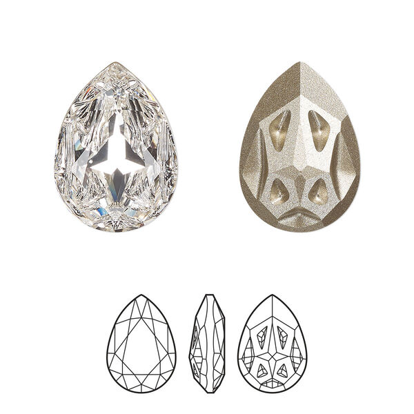 Fancy stone 1pk crystal foil back, Crystal Passions® 18x13mm mirage pear 4390 image number 0