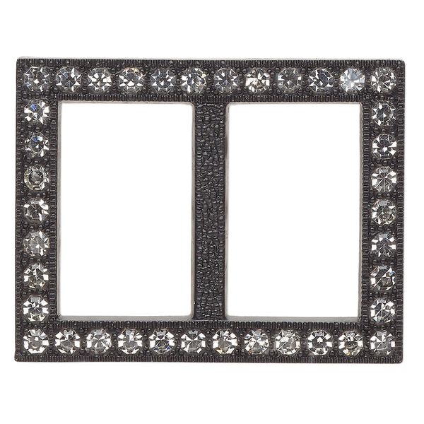 Focal, plastic, black and clear, 45x36mm rectangle with 24.5mm bar. Sold individually. image number 0