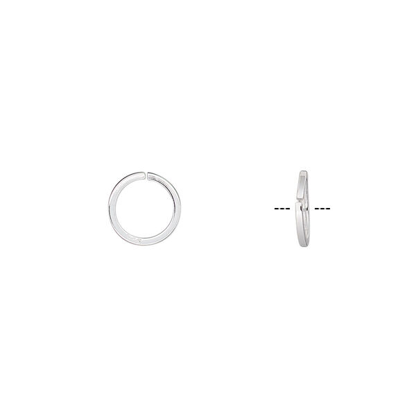 Jump ring, sterling silver, 8mm round square wire, 6.3mm inside diameter, 20 gauge. Sold per pkg of 50. image number 0