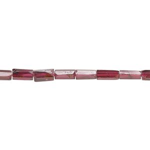 Garnet 1pkg1, hand-cut hexagon tube bead 15.5-16 inch 6x3mm-8x4mm