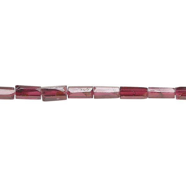 Garnet 1pkg1, hand-cut hexagon tube bead 15.5-16 inch 6x3mm-8x4mm image number 0