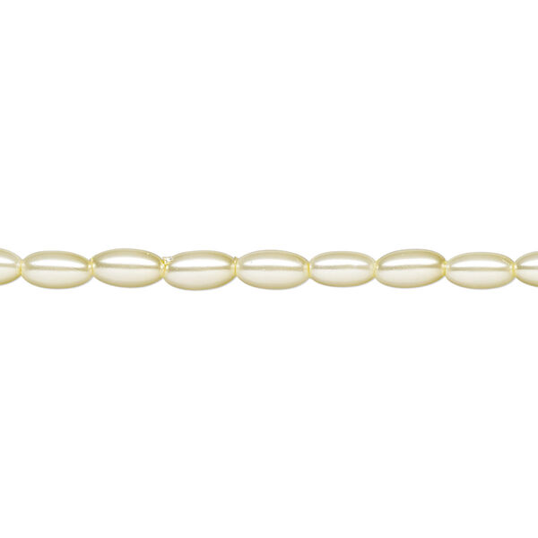Pearl 1pk ivory, Celestial Crystal® 6x3.5mm rice 15.5-16 inch image number 0