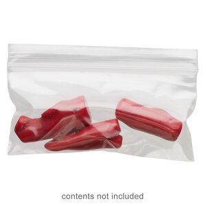Bag, Tite-Lip™, plastic, clear, 4x2-inch side zip. Sold per pkg of 1,000.