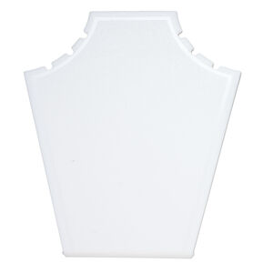 Display, chain and necklace, acrylic, white, 7-3/4 x 6-3/4 x 4 inches. Sold per pkg of 2.