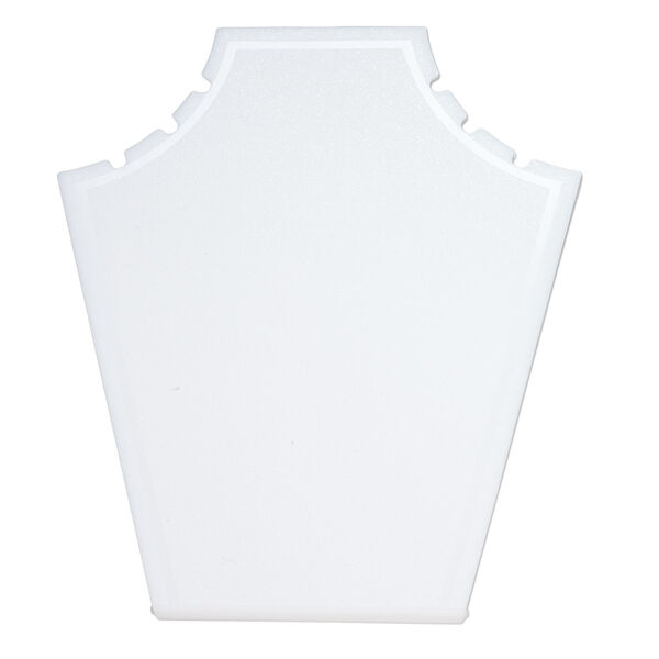 Display, chain and necklace, acrylic, white, 7-3/4 x 6-3/4 x 4 inches. Sold per pkg of 2. image number 0