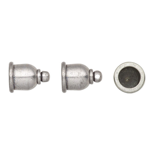 Cord end, TierraCast®, "Maker's" collection, glue-in, tin oxide-plated brass, 11.5x9mm taj, 6mm inside diameter. Sold per pkg of 2. image number 0