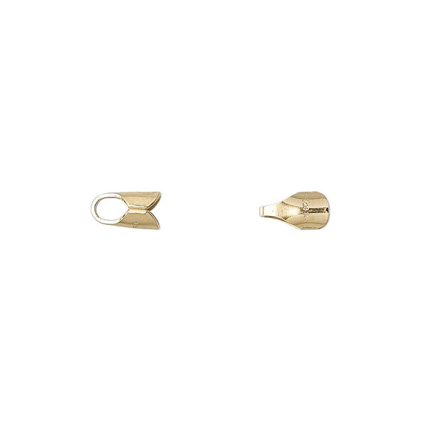 Cord end, fold-over, 14Kt gold-filled, 7.5x4mm round, 3mm inside diameter. Sold per pkg of 10. image number 0