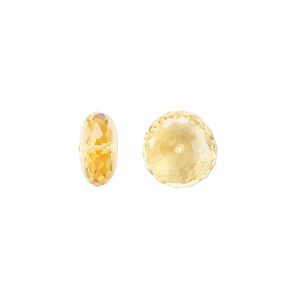 Citrine 1pkg2, hand-cut faceted rondelle bead mix 9x4mm-11x5mm