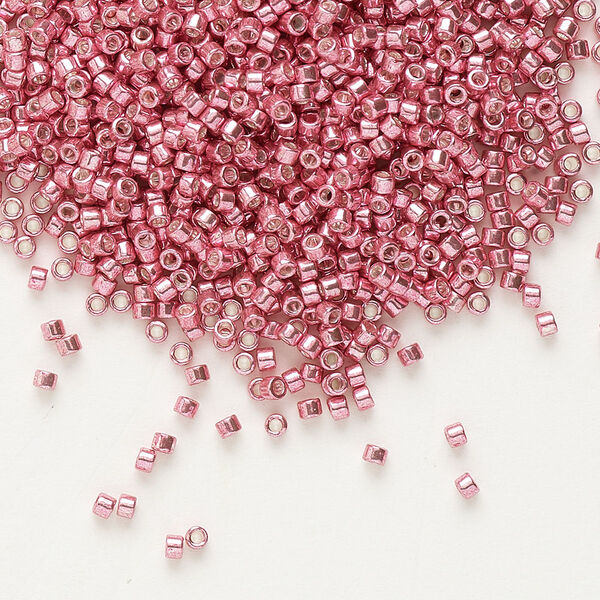 Seed bead, Delica®, glass, pkg/50g, #11 round, opaque galvanized pink (DB-0420). image number 0