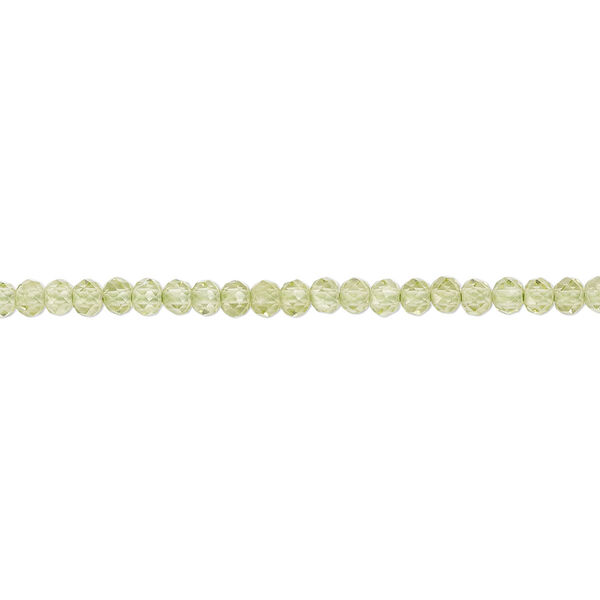 Bead, peridot (natural), 2mm faceted round with 0.4-0.6mm hole, B+ grade, Mohs hardness 6-1/2 to 7. Sold per 13-inch strand. image number 0