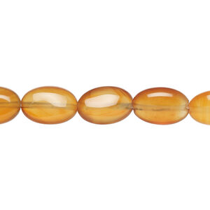Red agate 1pkg1, puffed oval bead, 15 inch 11x8mm-12x9mm pale to light