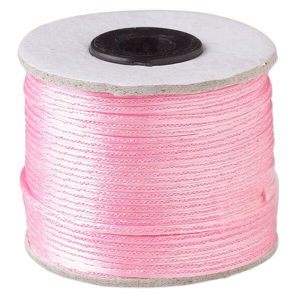 Cord, Satinique™, satin, light pink, 1mm. Sold per 200-foot spool. image number 0