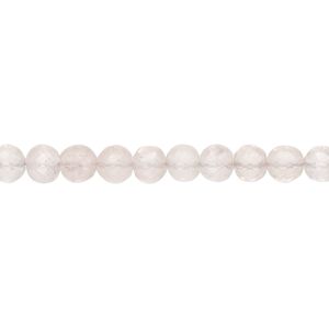 Rose quartz 1pkg1, hand-cut faceted round bead 9 inch 4-5mm