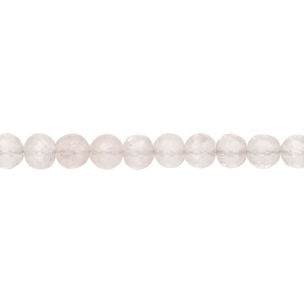 Rose quartz 1pkg1, hand-cut faceted round bead 9 inch 4-5mm image number 0