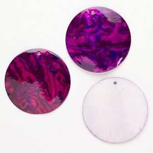 Focal 1pkg3 Capiz shell (dyed), purple, 50-52mm round.