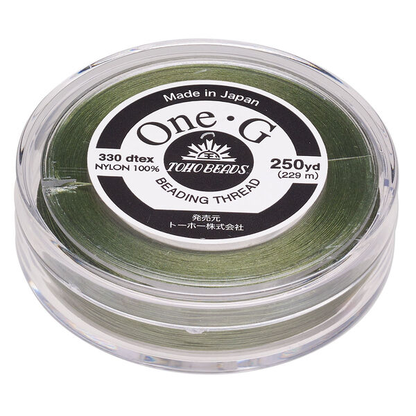 Thread, One-G™, nylon, pkg/250 yards, green, size 0. image number 0