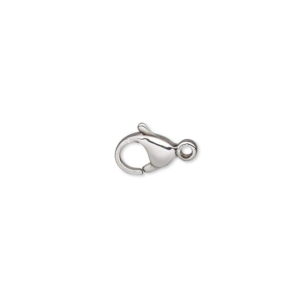 Clasp, lobster claw, stainless steel, 9x6mm. Sold per pkg of 2. image number 0