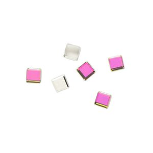 Flat back 6pk crystal vitrail medium, Preciosa Czech crystal rhinestone 4mm cube