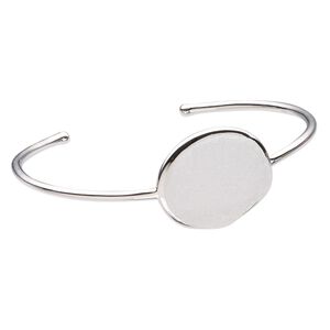 Bracelet, cuff, druzy agate (natural) and sterling silver, 23mm wide with oval, 7-1/2 inches. Sold individually.