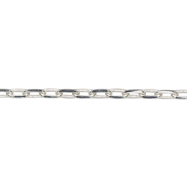 Chain, silver-plated brass, 3mm paperclip. Sold per pkg of 50 feet. image number 0