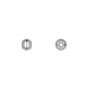 Bead keeper, stainless steel and silicone, clear, 6mm round, fits 2mm chain or cord. Sold per pkg of 4.