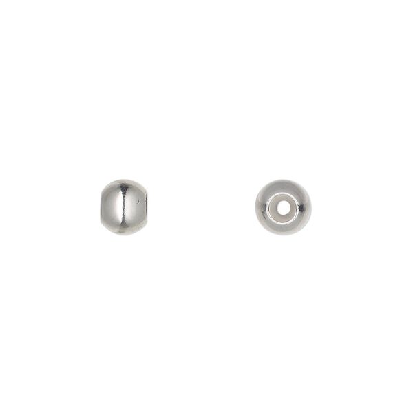Bead keeper, stainless steel and silicone, clear, 6mm round, fits 2mm chain or cord. Sold per pkg of 4. image number 0