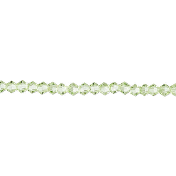 Bead 1pk 16 facets transparent lime green, Celestial Crystal® 3mm bicone 15.5-16 inch image number 0