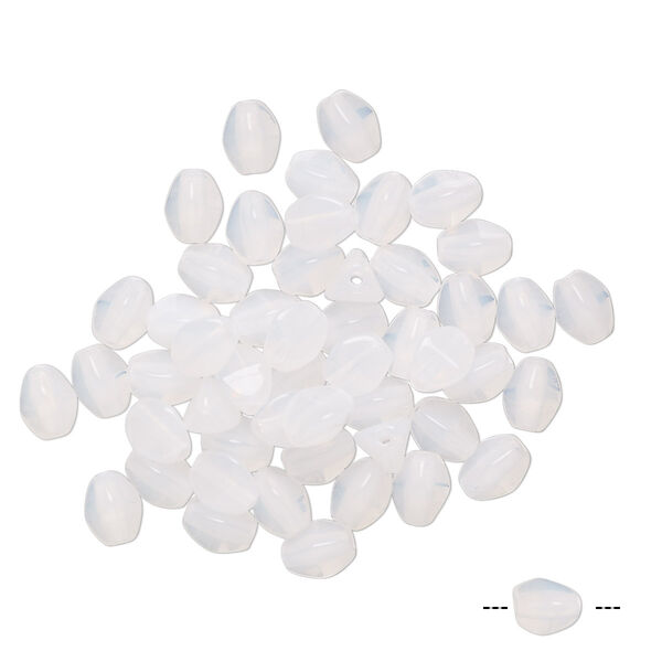 Bead, Preciosa, Czech pressed glass, translucent alabaster, 5x4mm buckwheat. Sold per pkg of 50. image number 0
