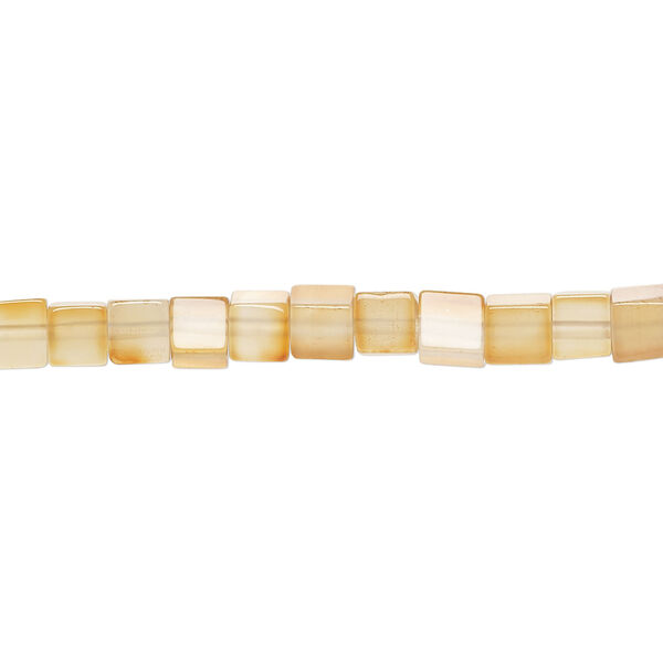 Brown agate 1pkg1, cube bead, 15 inch 4-5mm light image number 0