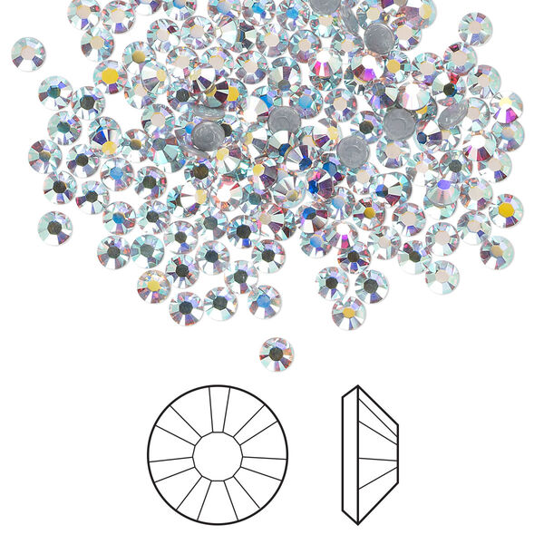 Flat back 1440pk crystal AB foil back, Swarovski® hotfix 2.7-2.9mm rose round SS10 2038HF image number 0