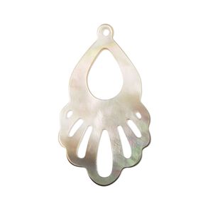 Focal, black lip shell (natural), 31x19mm with cutouts, Mohs hardness 3-1/2. Sold individually.