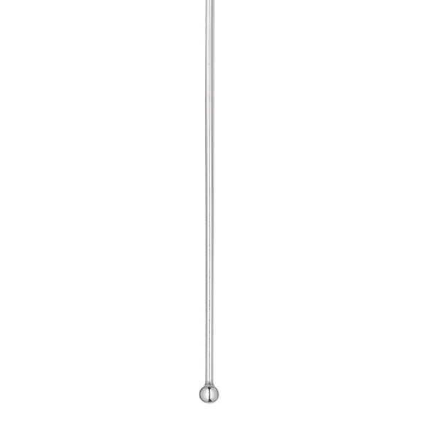 Head pin, sterling silver, 2 inches with 2mm ball, 21 gauge. Sold per pkg of 100. image number 0