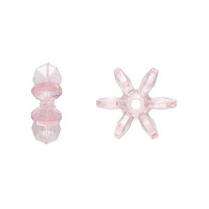 Bead, acrylic, transparent light pink, 14x5mm paddle wheel. Sold per pkg of 500.