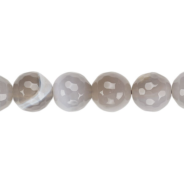 Agate 1pkg1, faceted round bead B- grade, 15 inch 10mm image number 0