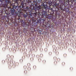 Seed bead, Preciosa Ornela Czech glass, pkg/50g, #11 rocaille, translucent rainbow light amethyst, (21010).
