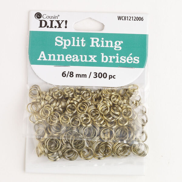 Split ring, steel, pkg/300, antique gold finish and gold finish, 6mm round. image number 0