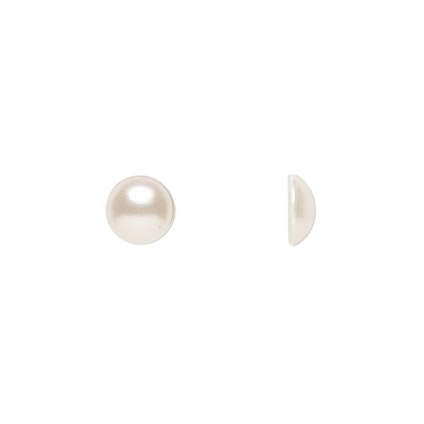 Cabochon 144pk crystal white pearl, Swarovski® 7.07-7.27mm hotfix SS34 2080/4 image number 0