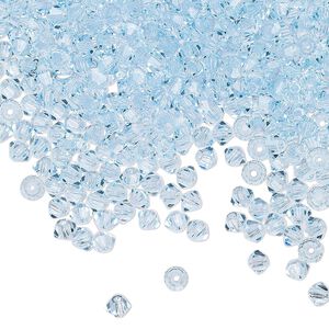 Bead 144pk aquamarine, Preciosa Czech crystal 3mm bicone