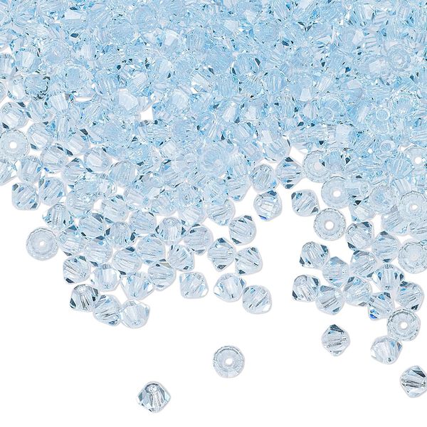 Bead 144pk aquamarine, Preciosa Czech crystal 3mm bicone image number 0