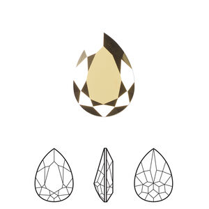 Fancy stone 1pkg1 crystal aurum foil back, Crystal Passions® 18x13mm pear 4320