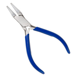 Pliers, EUROTOOL&reg;, round-nose, stainless steel / rubber / nylon, 5 inches. Sold individually.