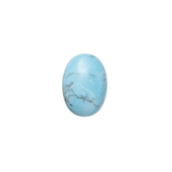 Cabochon, turquoise (assembled), 14x10mm calibrated oval, Mohs hardness 5 to 6. Sold per pkg of 2. image number 0