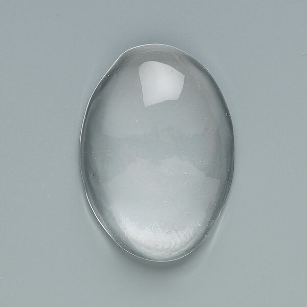 Cabochon, glass, clear, 30x22mm non-calibrated oval. Sold per pkg of 6. image number 0