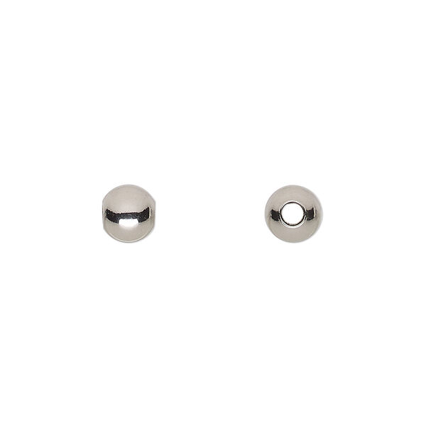 Bead, stainless steel, 6mm round. Sold per pkg of 10. image number 0