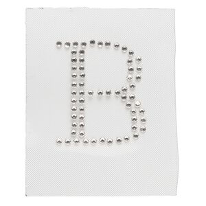 Iron-on transfer 1pk crystal clear, Preciosa Czech crystal 33.5x29mm "B"