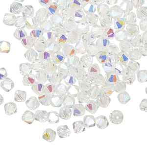 Bead 1pkg144 clear AB translucent, Celestial Crystal&reg;, 4mm bicone