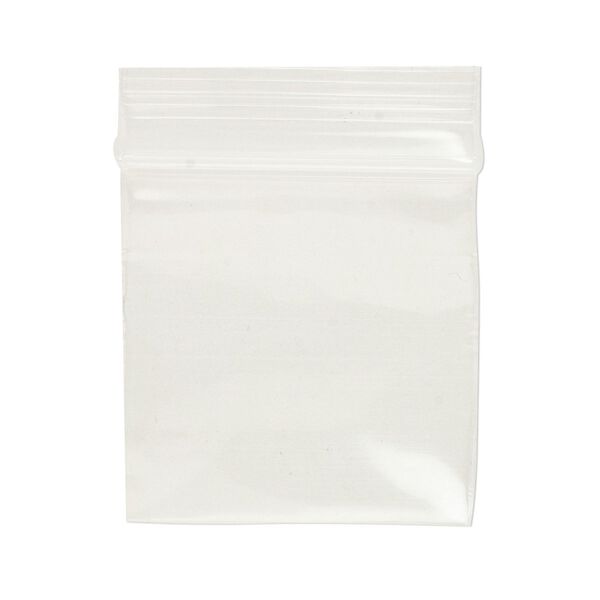 Bag, Tite-Lip™, oxo-biodegradable plastic, clear, 1x1-inch top zip. Sold per pkg of 1,000. image number 1
